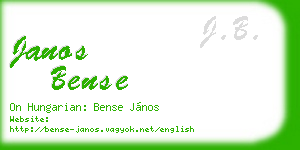 janos bense business card